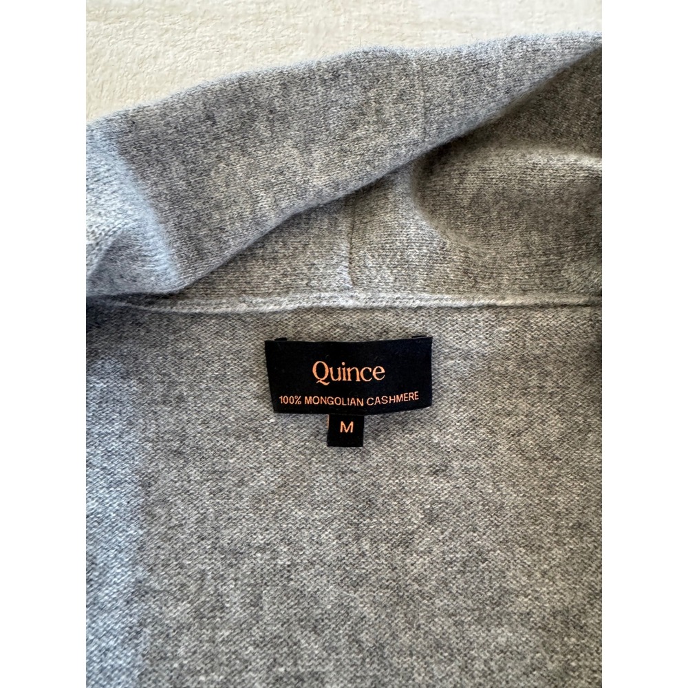 Quince Mongolian Cashmere Duster Cardigan Gray Size M 100% Cashmere Minimalist - Picture 7 of 9